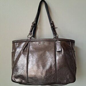 Coach Gallery East West Metallic Bronze Tote Shoulder Bag F17722